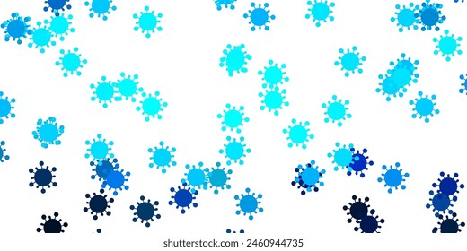 Light blue vector pattern with coronavirus elements. Colorful abstract illustration with gradient medical shapes. Simple drawing against danger fever.