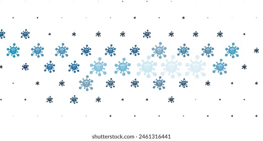 Light BLUE vector pattern with coronavirus elements. Simple design in abstract style with infection forms. Simple drawing against danger fever.