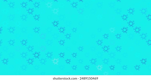 Light blue vector pattern with coronavirus elements. Colorful  gradient illness symbols in simple abstract style. Simple design against epidemic information.