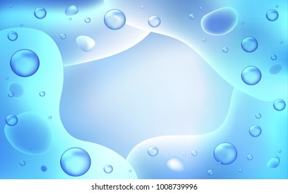 Light BLUE vector pattern with curved circles. A completely new color illustration in memphis style. Textured wave pattern for backgrounds.