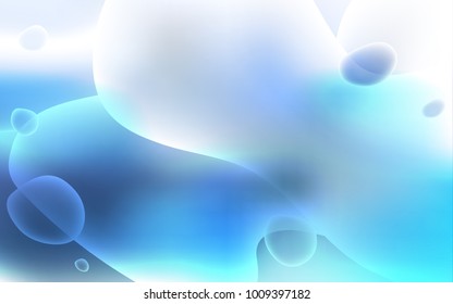 Light BLUE vector pattern with curved circles. Brand-new colored illustration in memphis style with gradient. Textured wave pattern for backgrounds.