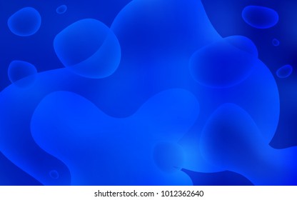 Light BLUE vector pattern with curved circles. An elegant bright illustration with gradient. Brand-new design for your ads, poster, banner.