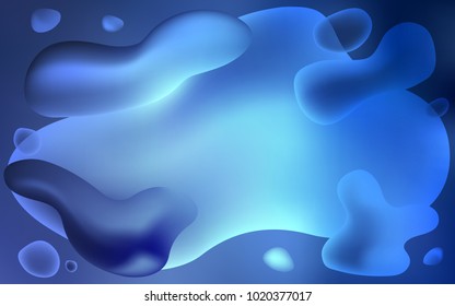 Light BLUE vector pattern with curved circles. A vague circumflex abstract illustration with gradient. New composition for your brand book.