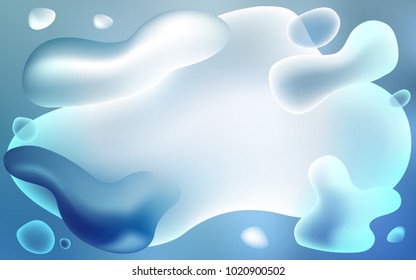 Light BLUE vector pattern with curved circles. Shining crooked illustration in memphis style. The template for cell phone backgrounds.