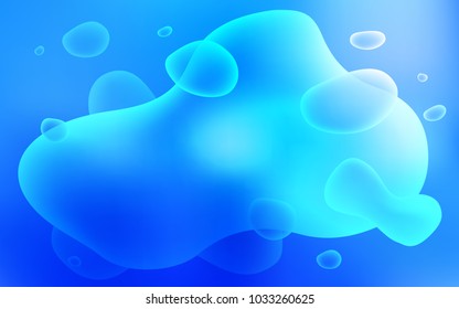 Light BLUE vector pattern with curved circles. Geometric illustration in memphis style with gradient.  Memphis style for your business design.