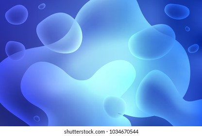 Light BLUE vector pattern with curved circles. Shining crooked illustration in memphis style. The best blurred design for your business.