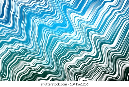 Light BLUE vector pattern with curved circles. Modern gradient abstract illustration with bandy lines. Marble design for your web site.