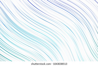 Light BLUE vector pattern with curved circles. Shining illustration, which consist of blurred lines, circles. Pattern for your business design.