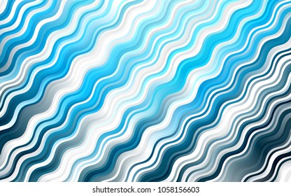 Light BLUE vector pattern with curved circles. A completely new color illustration in marble style. Pattern for your business design.