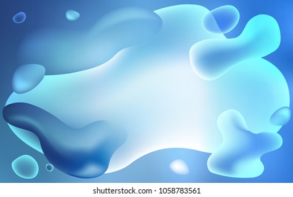Light BLUE vector pattern with curved circles. Geometric illustration in memphis style with gradient.  Memphis design for your web site.