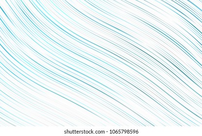 Light BLUE vector pattern with curved circles. Glitter abstract illustration with wry lines. Textured wave pattern for backgrounds.