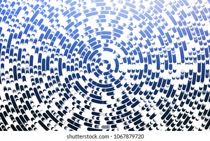 Light BLUE vector pattern with curved circles. Glitter abstract illustration with wry lines. Brand-new design for your ads, poster, banner.