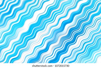 Light BLUE vector pattern with curved lines. Shining crooked illustration in marble style. A completely new template for your business design.