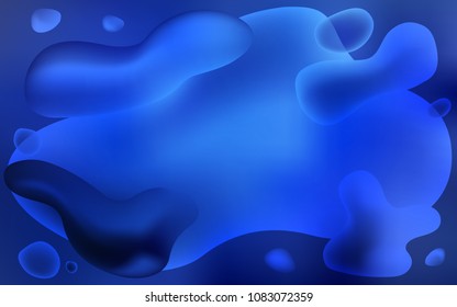 Light BLUE vector pattern with curved circles. Shining crooked illustration in memphis style. Textured wave pattern for backgrounds.