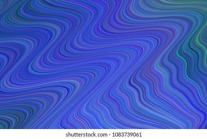Light BLUE vector pattern with curved circles. Creative geometric illustration in memphis style with gradient. Textured wave pattern for backgrounds.