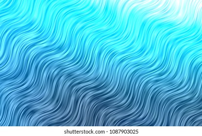 Light BLUE vector pattern with curved circles. An elegant bright illustration with gradient. A completely new marble design for your business.
