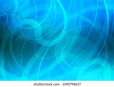 Light BLUE vector pattern with curved circles. Brand new colored illustration in marble style with gradient. A completely new template for your business design.