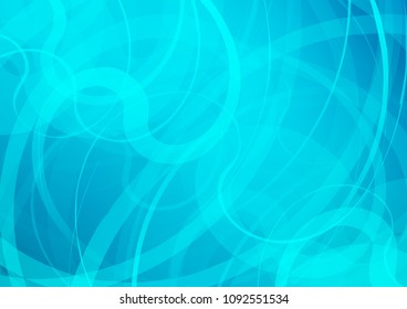 Light BLUE vector pattern with curved circles. Blurred geometric sample with gradient bubbles.  Pattern for your business design.