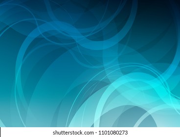 Light BLUE vector pattern with curved circles. A sample with blurred bubble shapes. A completely new marble design for your business.