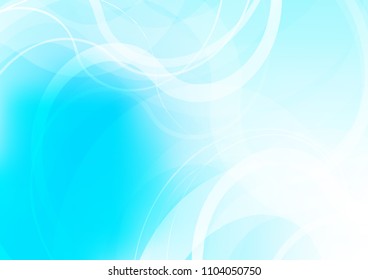 Light BLUE vector pattern with curved circles. Creative illustration in halftone marble style with gradient. A completely new template for your business design.
