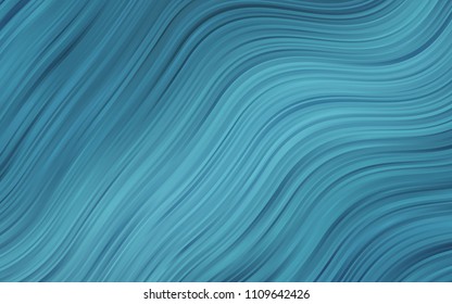 Light BLUE vector pattern with curved circles. Colorful abstract illustration with gradient lines. The template for cell phone backgrounds.