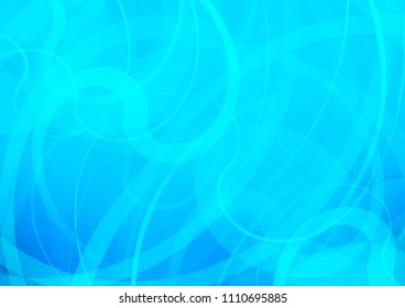 Light BLUE vector pattern with curved circles. Glitter abstract illustration with wry lines. New composition for your brand book.