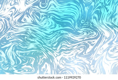 Light BLUE vector pattern with curved circles. A completely new color illustration in marble style. Marble design for your web site.