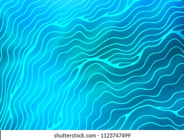 Light BLUE vector pattern with curved circles. Blurred geometric sample with gradient bubbles.  Pattern for your business design.