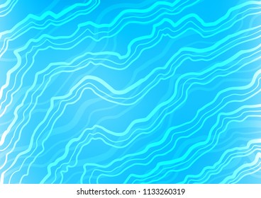 Light BLUE vector pattern with curved circles. A sample with blurred bubble shapes. The best blurred design for your business.