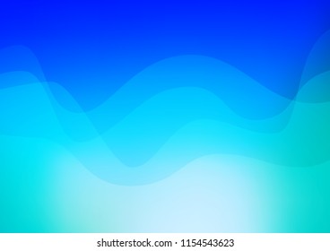 Light BLUE vector pattern with curved circles. Blurred geometric sample with gradient bubbles.  New composition for your brand book.