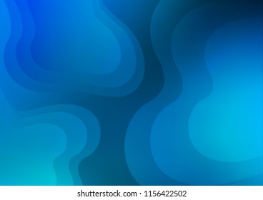 Light BLUE vector pattern with curved circles. Brand new colored illustration in marble style with gradient. New composition for your brand book.