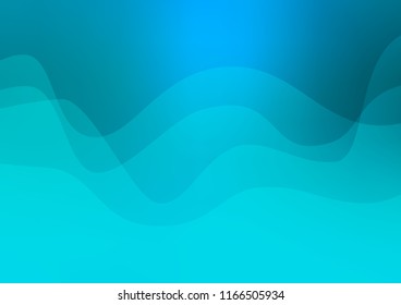 Light BLUE vector pattern with curved circles. Blurred geometric sample with gradient bubbles.  The template for cell phone backgrounds.