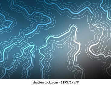 Light BLUE vector pattern with curved circles. Geometric illustration in marble style with gradient.  The template for cell phone backgrounds.