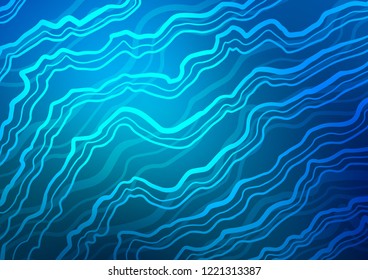 Light BLUE vector pattern with curved circles. Shining crooked illustration in marble style. The best blurred design for your business.