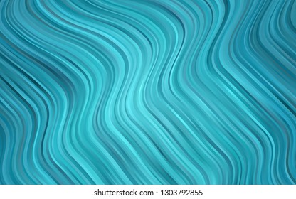 Light BLUE vector pattern with curved circles. Shining illustration, which consist of blurred lines, circles. A completely new marble design for your business.