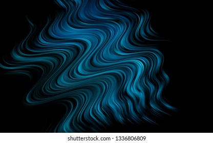 Light BLUE vector pattern with curved circles. Creative illustration in halftone marble style with gradient. The template for cell phone backgrounds.