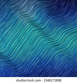 Light BLUE vector pattern with curved lines. Abstract gradient illustration with wry lines. Pattern for busines booklets, leaflets