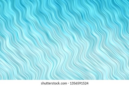 Light BLUE vector pattern with curved circles. Shining crooked illustration in marble style. Brand new design for your ads, poster, banner.
