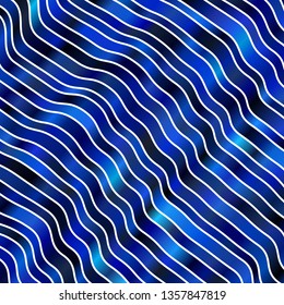 Light BLUE vector pattern with curved lines. Gradient illustration in simple style with bows. Best design for your ad, poster, banner.