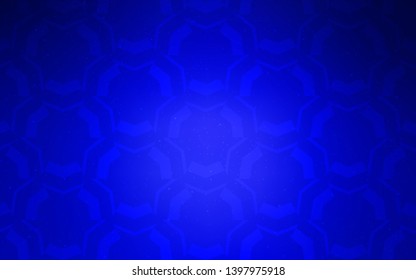 Light BLUE vector pattern with curved lines. A shining illustration, which consists of curved lines. Colorful wave pattern for your design.