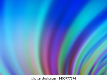 Light BLUE vector pattern with curved circles. Colorful abstract illustration with gradient lines. Textured wave pattern for backgrounds.