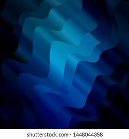 Light BLUE vector pattern with curved lines. Colorful illustration with curved lines. Pattern for booklets, leaflets.