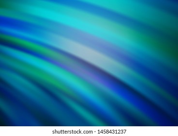 Light BLUE vector pattern with curved circles. Geometric illustration in marble style with gradient.  Textured wave pattern for backgrounds.
