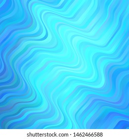 Light BLUE vector pattern with curved lines. Colorful abstract illustration with gradient curves. Pattern for busines booklets, leaflets