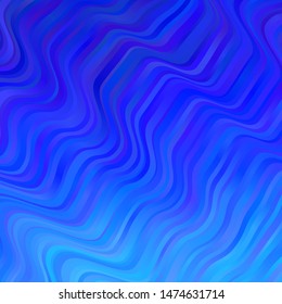 Light BLUE vector pattern with curved lines. Abstract illustration with gradient bows. Best design for your posters, banners.