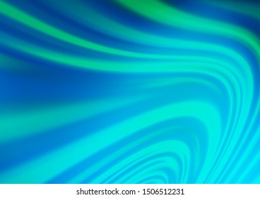 Light BLUE vector pattern with curved circles. Modern gradient abstract illustration with bandy lines. Brand new design for your ads, poster, banner.