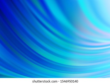 Light BLUE vector pattern with curved circles. Glitter abstract illustration with wry lines. New composition for your brand book.