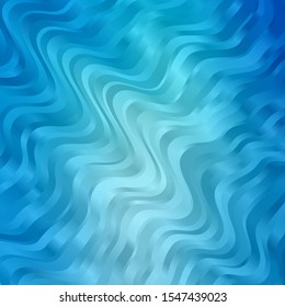 Light BLUE vector pattern with curved lines. Colorful illustration in circular style with lines. Pattern for commercials, ads.