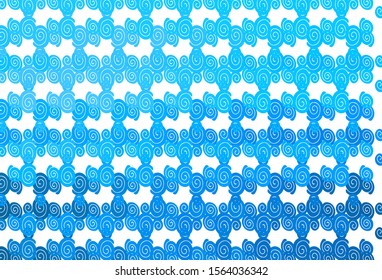 Light BLUE vector pattern with curved circles. A completely new color illustration in marble style. A completely new template for your business design.