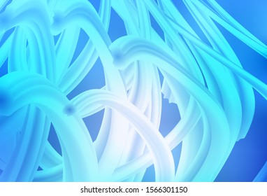 Light BLUE vector pattern with curved lines. Creative illustration in halftone style with gradient. A completely new template for your design.